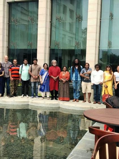 The full ensemble of artists for a Ricky Kej concert. These projects bring together musicians from diverse backgrounds, and I am always inspired by the collective creativity.