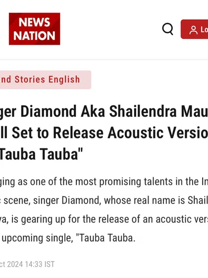 News Nation covered the release of the acoustic version of 'Tauba Tauba'. This shows my experience in creating different versions of a song, from the original to an unplugged, more emotional rendition.