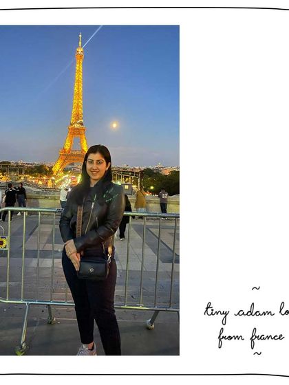 Our patron Vasudha with her Tiny Adam bag in Paris. Seeing our creations travel to such iconic places is always a thrill.