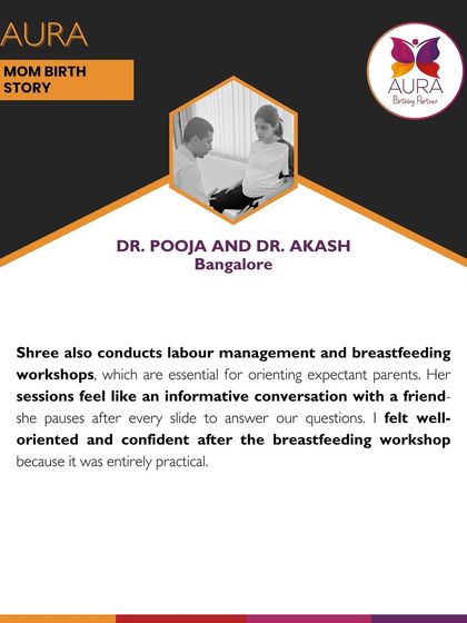 Dr. Pooja found our labor and breastfeeding workshops essential for expecting parents. She describes the sessions as an informative conversation with a friend, leaving her feeling confident and well-oriented.
