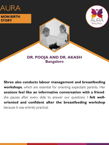 Here, Dr. Pooja talks about how our labor management and breastfeeding workshops felt like an informative conversation with a friend. This approachability is key to how I teach, ensuring parents feel well oriented and confident.