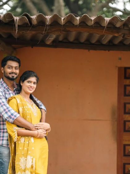 A classic portrait against a rustic backdrop. Pre-wedding shoots are a great opportunity to capture your story in a meaningful location.