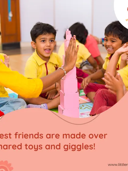 We believe that the best friendships are made over shared toys and happy giggles. Our environment is designed to nurture social and emotional skills, helping children learn to share, cooperate, and build the wonderful bonds of early friendship.