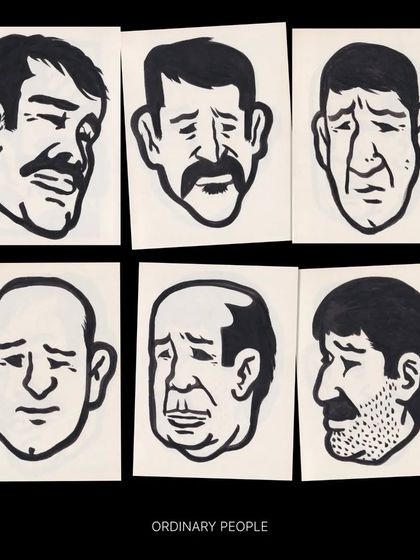 A collection of portraits titled 'Ordinary People'. I enjoy capturing the quiet expressions and stories found in everyday faces using a simple brush pen.