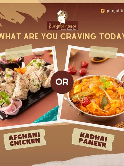 What are you craving today? Creamy Afghani Chicken or spicy Kadhai Paneer? Why not have both?