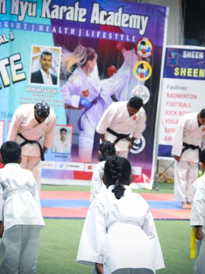 This duplicate photo highlights the importance of the bow in our academy's culture. It is a constant reminder of the discipline and respect that are central to the martial arts path.
