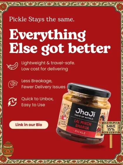 The pickle stays the same, but everything else got better. Our new plastic jars are lightweight, travel-safe, and reduce the chances of breakage during delivery, making it easier for you to enjoy our achar.