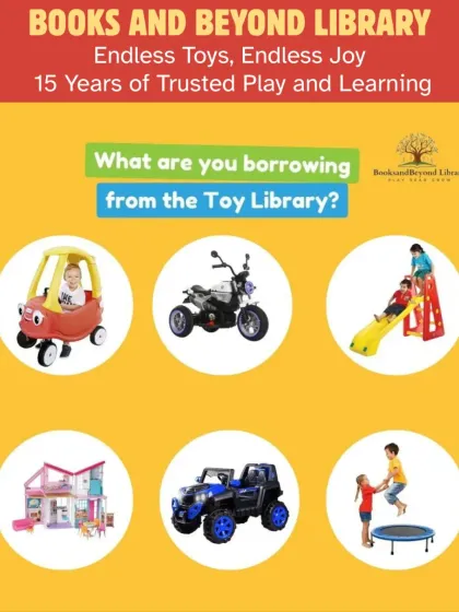 What will you borrow next? With options like ride-on cars, slides, dollhouses, and trampolines, the possibilities for play are truly endless with a library membership.
