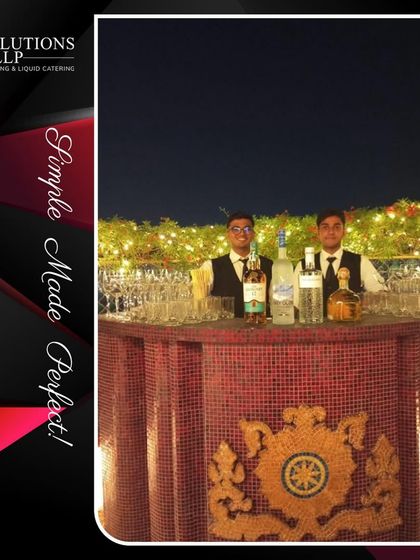 An ornate, mosaic-tiled bar for an outdoor house party, proving we can match any aesthetic and setting.