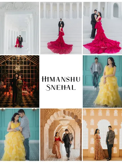 This collage showcases the incredible variety we can achieve in a single maternity session. It highlights multiple looks, from elegant gowns and traditional wear to different studio and architectural settings, telling a complete and beautiful story.
