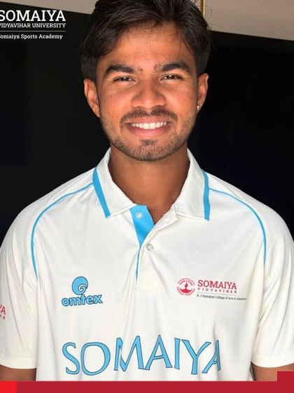 A portrait of Swayam Waghmare, who was selected to represent his college at the University of Mumbai Inter Zone Tournament, a testament to his skill and our coaching.