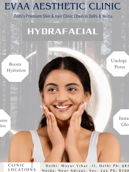 An infographic detailing the key benefits of our popular HydraFacial treatment. It quickly communicates the value of this service, from deep cleansing and hydration to achieving an instant, noticeable glow.
