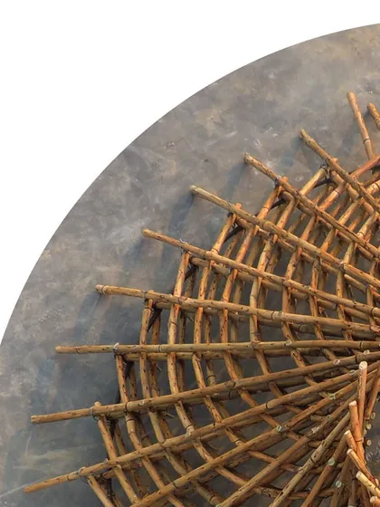 A scaled maquette of the bamboo roof structure. Working on this model under Mrs. Kamath's guidance was an invaluable lesson in the structural and aesthetic potential of bamboo.