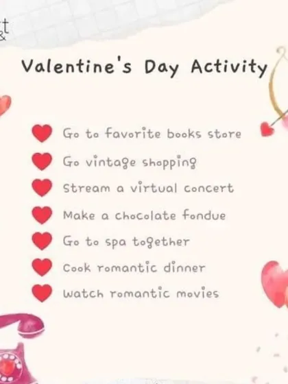 Looking for the perfect Valentine's Day activity? This list has you covered, from going to a bookstore to cooking a romantic dinner or having a spa day together.