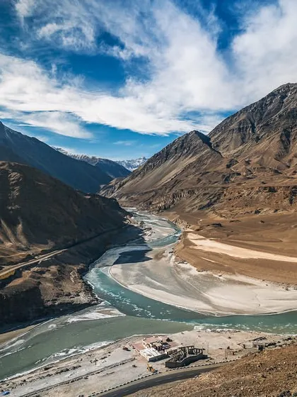 The confluence of rivers in Ladakh during my December trip. The temperature dropped to minus 15 degrees Celsius, but the stark, high-altitude landscapes under a clear blue sky were worth every frozen moment.