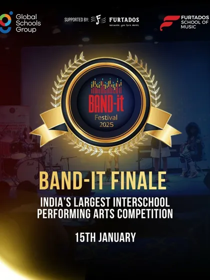 The official announcement for the Band-It Finale. This graphic sets the date for India's largest interschool performing arts competition, building excitement for the culminating event.