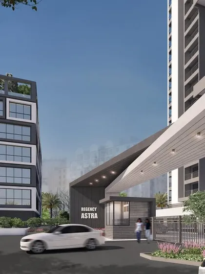 The entrance to a residential complex sets the first impression. For Regency Astra in Pune, we designed a sharp, modern gateway that reflects the contemporary architectural style of the entire project.