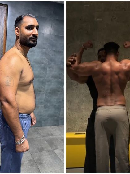 The back transformation of my client Sonu. We worked on building a solid foundation, and you can see the impressive V-taper developing.