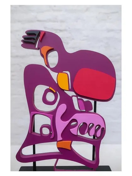 A detailed studio shot of one of the sculptural backrest modules, presented as a piece of art in its own right.