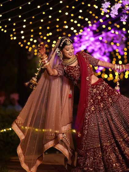 A happy bride is the most beautiful bride. Her radiant makeup stayed flawless even as she danced the night away under the beautiful lights.