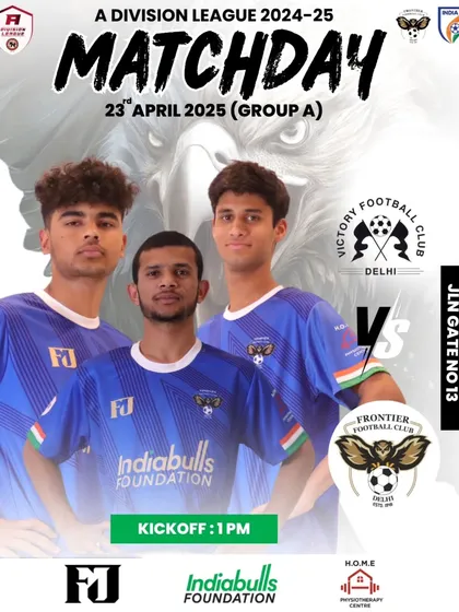 Taking on Victory FC in the A Division League. This graphic announces our kickoff time and location for our supporters.