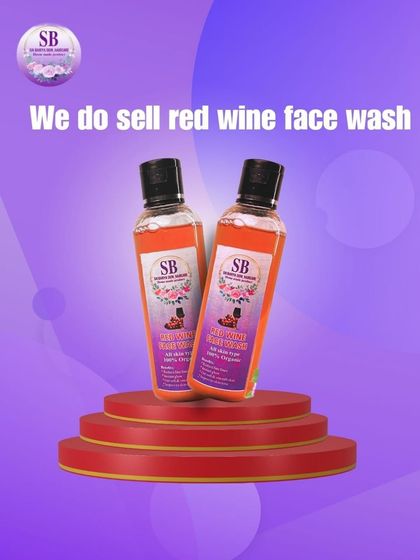 A promotional image for my Red Wine Face Wash, a customer favorite for its anti-aging and brightening properties.