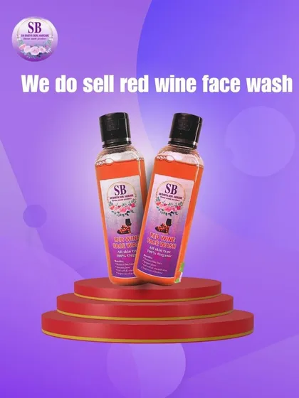 A promotional image for my Red Wine Face Wash, a customer favorite for its anti-aging and brightening properties.