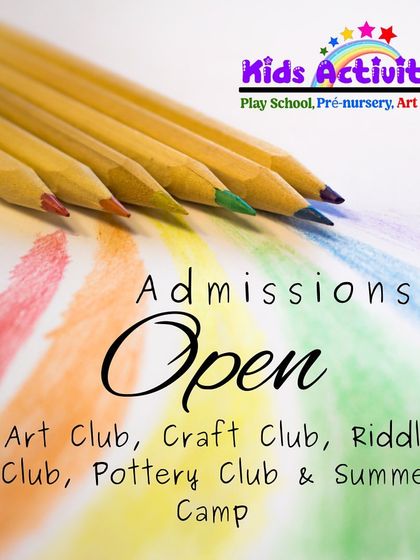 Admissions are open for our various clubs and camps. We invite you to enroll your child in our Art Club, Craft Club, Riddle Club, Pottery Club, or Summer Camp.