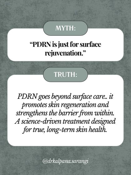 Myth: PDRN is only for surface rejuvenation. Truth: PDRN promotes deep skin regeneration and strengthens the barrier from within. It is a science-driven treatment designed for true, long-term skin health, not just a temporary glow.