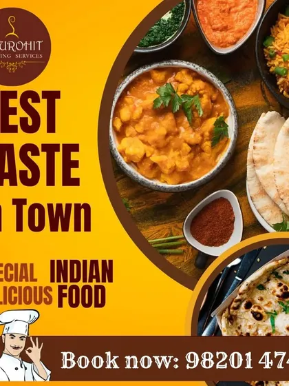 My goal is to provide the best taste in town with a focus on special Indian vegetarian food. This image highlights some of my popular dishes, including dal, naan, and rice.