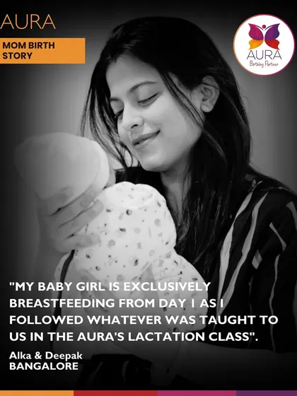 This is what a confident start to breastfeeding looks like. Alka, one of our Aura Moms, felt empowered by the practical techniques she learned in my lactation class, allowing her to exclusively breastfeed her baby girl from day one. Her story is a testament to how knowledge builds confidence.