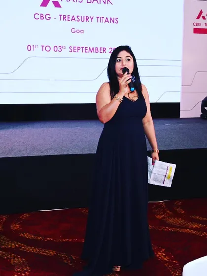 Hosting for Axis Bank's 'Treasury Titans' event in Goa. I always aim to outdo my own performance and set a higher benchmark.