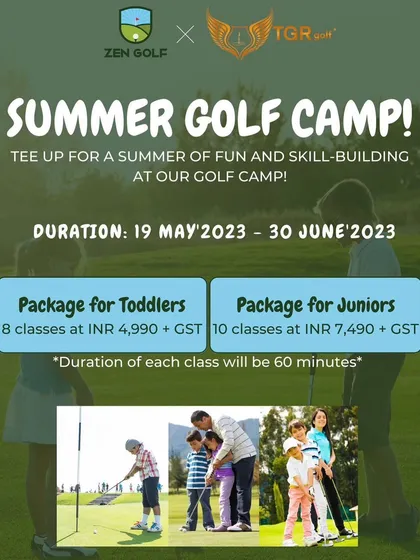 My summer golf camps are a highlight for kids in Gurgaon. This flyer shows our packages for toddlers and juniors, offering a structured and fun way to learn the game during the holidays.
