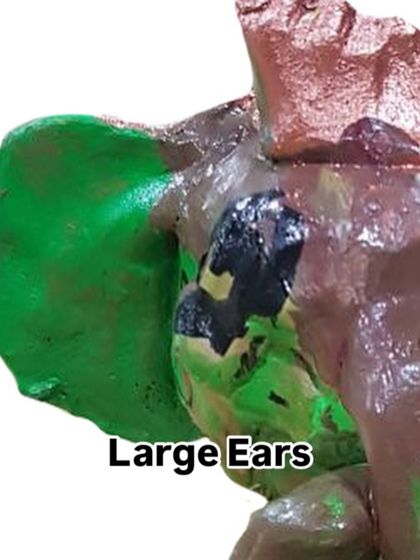 An expressive sculpture highlighting Ganesha's "Large Ears," reminding us to be attentive and listen.