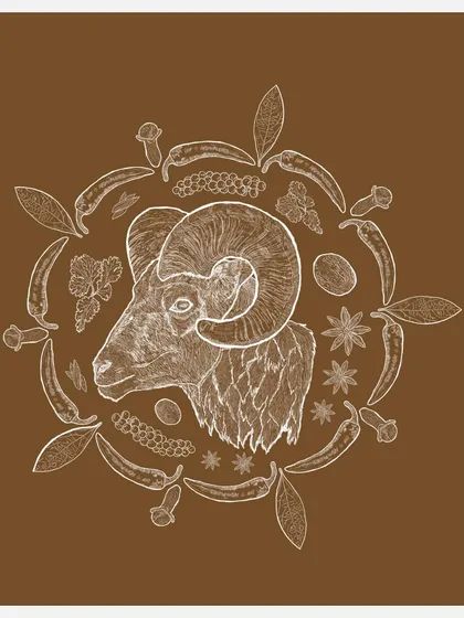 Another look at the Bannur Ram artwork, a tribute to the central ingredient of my Naati cuisine.