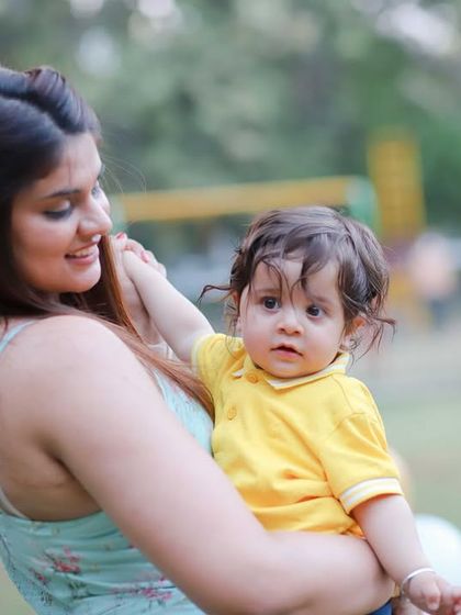 A mother and her son share a sweet moment during an outdoor pre-birthday shoot. The love and connection are what we strive to capture.