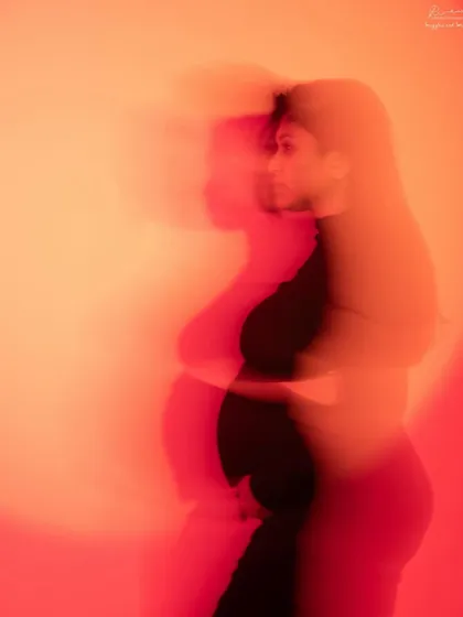 A creative long-exposure shot with colored lights. This technique creates a dreamy, ethereal effect, capturing the feeling of this magical time.