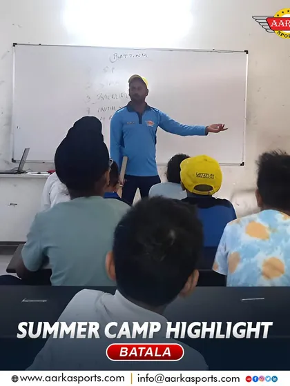 A classroom session during our summer camp. We believe in teaching the tactical and mental aspects of the game, not just the physical skills.