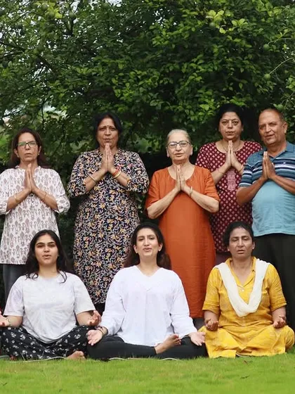 This is the beautiful community from one of my recent Dehradun yoga retreats. We come together from all walks of life to share our practice, support each other, and grow. The energy of the group is always so special.
