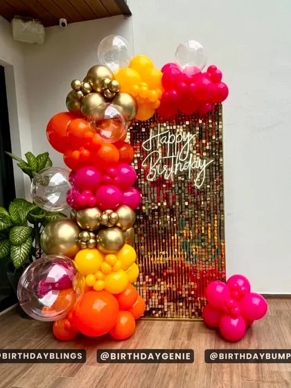 The full view of the sunset shimmer wall setup, showing how it can brighten up any space.