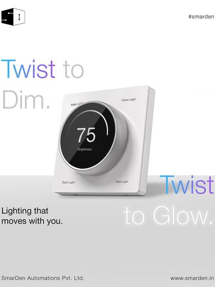 A new kind of control that feels completely natural. Twist to dim, twist to glow. This is my Smart Knob Controller, designed for lighting that moves with you.