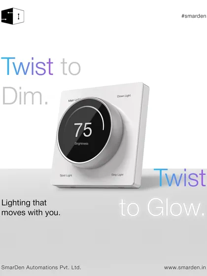 Twist to dim, twist to glow. Our Smart Knob Controller offers a new kind of intuitive control, letting your lighting move with you.