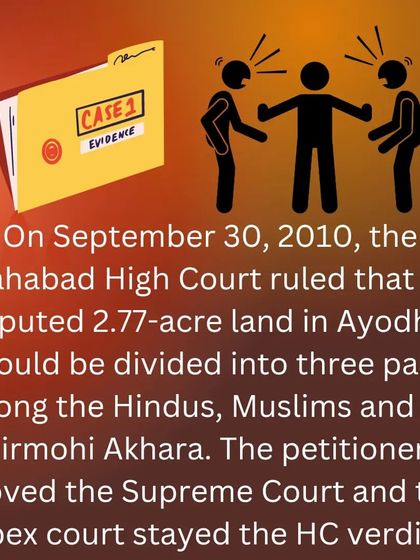 In 2010, the Allahabad High Court proposed a three-way division of the land. This verdict was challenged, and the case was escalated to the Supreme Court.
