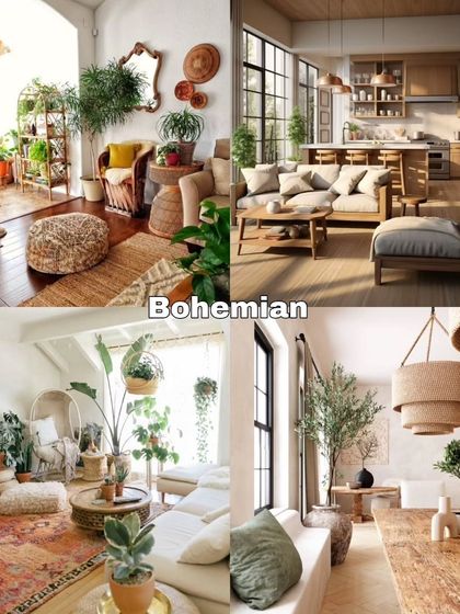 The Bohemian style is perfect for those who love a free-spirited and eclectic vibe. It's characterized by a mix of patterns, textures, natural materials like rattan and wood, and an abundance of plants.