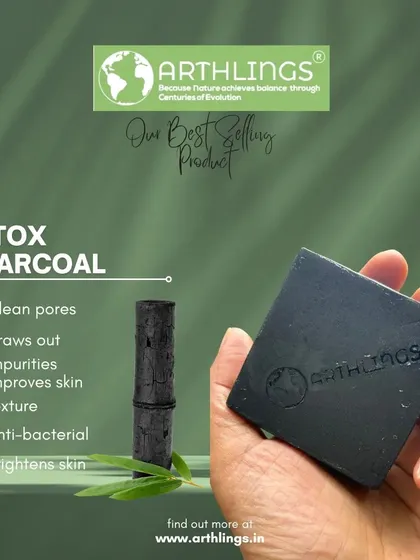 Our bestselling Detox Charcoal Soap. It cleans pores, draws out impurities, and brightens skin, making it a powerful addition to your skincare routine.