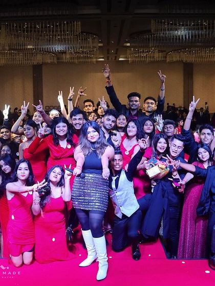 A group photo with the amazing students of ISHM after a successful freshers' party. This is what it's all about.