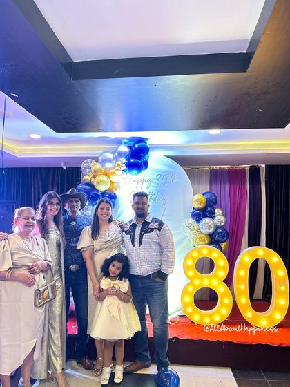 The happy family celebrating an 80th birthday. We are honored to be a part of these multi-generational celebrations.
