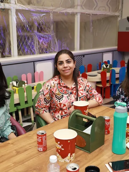 Three moms enjoying a chat over drinks and snacks in our café. It's the perfect way to spend an afternoon.