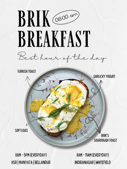 An infographic showcasing our Turkish Toast, a breakfast favorite. It details the key components: soft eggs, garlicky yogurt, and our signature sourdough toast.