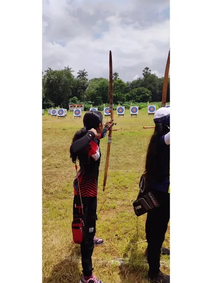 An archer takes aim at the CISCE Regional Archery competition in Mumbai. Each competition is a step forward in an archer's development.